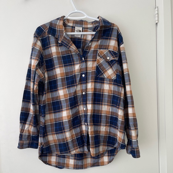 The North Face Tops - The North face plaid button down top sz L